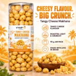 Tangy Cheese Flavoured Makhana 90 g Jar | Roasted Fox Nuts Snack | Vyapto Foods - Image 4